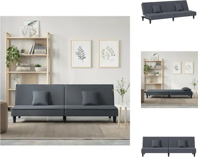 Image de vidaXL Canapé-lit gris foncé velours - Canapés