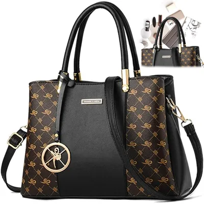 Produktbild von MODFU Handtasche, Umhängetasche, Tragetasche, Tasche Damen, Schultertasche, Messenger-Tasche,7 Fächer, große Kapazität, Mit Anhänger, schönes Geschenk