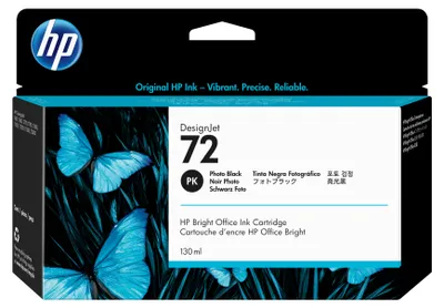 Produktbild von HP 72 Fotoschwarz Druckerpatrone, 130 ml, HP DesignJet T610-Druckerserie, T620-Druckerserie, T770-Druckerserie, T1100-Druckerserie,..., Thermal Inkjet, Schwarz, Business, Singapur, 202 mm
