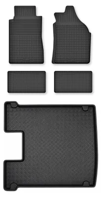Produktbild von Gummimatten + Kofferraumwanne für Volkswagen Caravelle T6 2015-2024 – Schwarz, Semi-Universal, angepasst – Wielganizator Semi-Universal