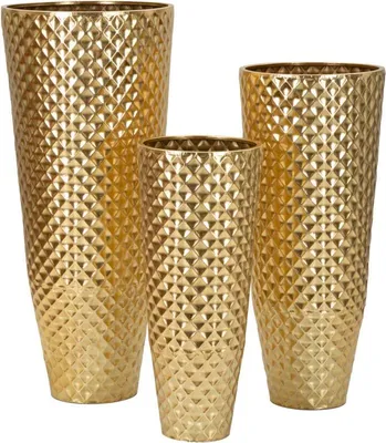 Immagine prodotto di FURNLUX Vaso Gloty Gold 48cm (3 pezzi) / Colore principale: Oro / Dimensioni: 48 x 110 x 48 cm