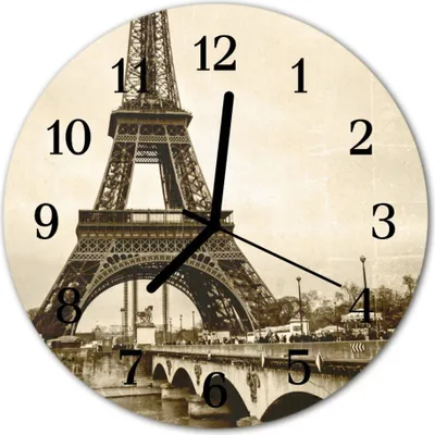 Produktbild von Glasuhr Wanduhr Küchenuhr Echt-Glas 30fi cm Paris grau