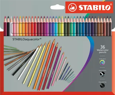 Produktbild von Aquarell-Buntstift - STABILO aquacolor - 36er Pack - mit 36 verschiedenen Farben