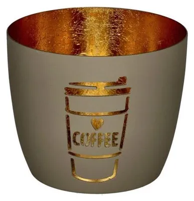 Produktbild von Gift Company Windlicht Madras Kaffee Becher Sandstone Gold