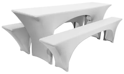 Produktbild von Beautissu Edles Stretchhussen Set 3tlg. Victoria, 220x50cm, Weiß