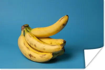 Produktbild von MuchoWow® Poster Banane - Obst - Blau 90x60 cm - Schlafzimmer