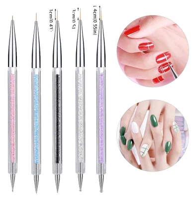 Produktbild von Nagelkunstpinsel, doppelseitiges Design, Strassgriff, NO.6