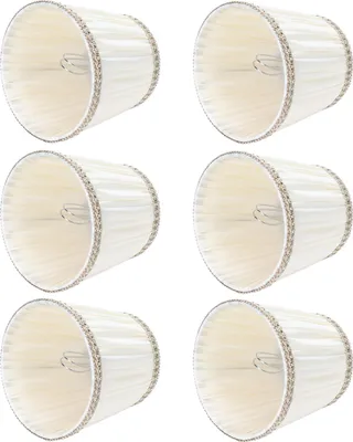 Zdjęcie produktu dla 6Pcs Abażur z tkaniny Nowoczesna osłona lampy stołowej do żyrandola na śrubę E14 Akcesoria domowe