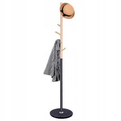 Immagine prodotto di SPRINGOS appendiabiti in marmo effetto albero 180 cm con 6 ganci Robusto appendiabiti moderno per corridoio (180 cm, naturale - nero)