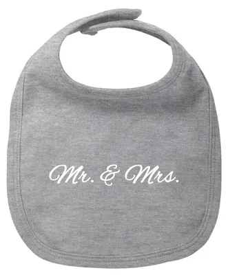 Produktbild von Huuraa Baby Lätzchen Mr. & Mrs. Schriftzug Heather Grey Klettverschluss  Baumwolle Latz Geschenkidee