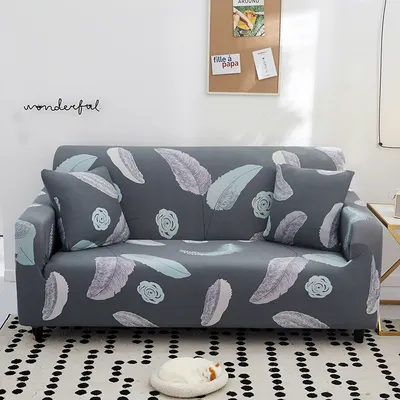 Produktbild von Bedruckte Sofabezug Stretch Sofa Schonbezüge,3-Sitzer, 180 cm - 230 cm, Blätter
