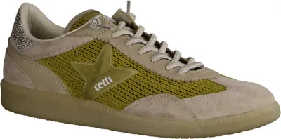 Produktbild von Cetti C-1385 SRA Damensenaker, Leder/Textil, Lemon/Beige, Wechselfußbett - Damenschuhe Top Trends, Beige, leder/textil