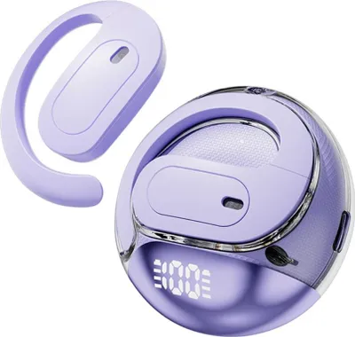 INF KI Smart Übersetzung Bluetooth Kopfhörer - OWS Digitalanzeige Sportkopfhörer Violett
