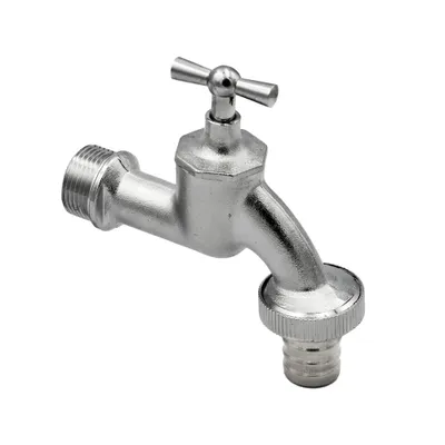 A single metal faucet is shown against a white background.