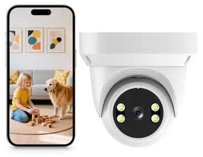 Productafbeelding van 2.4GHz WLAN bewakingscamera met 355° draai-/kantelbaarheid en 2K resolutie