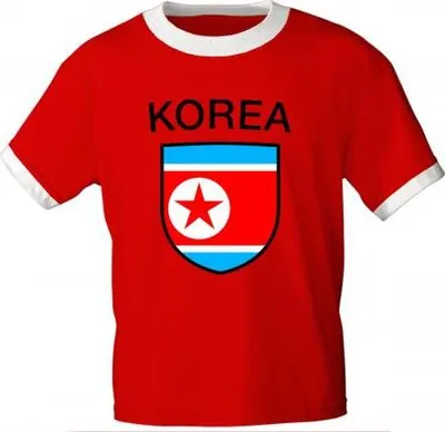 Produktbild von T-Shirt mit Print - Nordkorea - 76422 - rot - Gr. S-XXL Größe - L