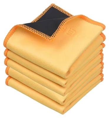 Produktbild von Mikrofasertücher Bildschirmreinigungstuch Brillenputztuch - Doppelseitig - 16,7 x 15,7 cm - 5 Stück
