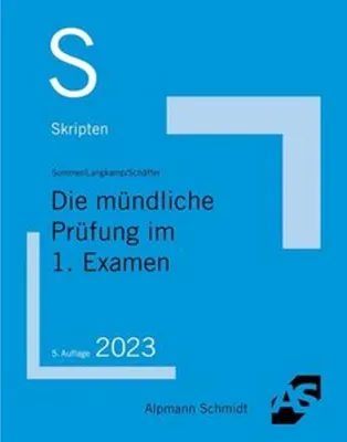 Produktbild von Skript Die mündliche Prüfung im 1. Examen