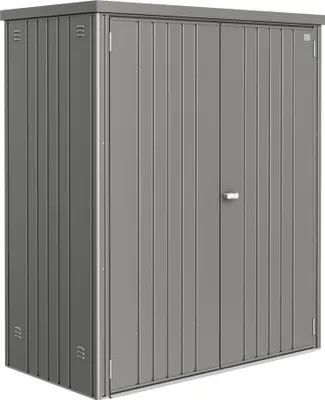 Obrázok produktu pre Záhradná skrinka na náradie Biohort 150 plechová 155x83x182,5 cm sivý kremeň metalická