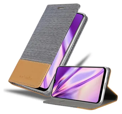 Produktbild von Cadorabo Hülle für Samsung Galaxy A02s Schutzhülle in Grau Handy Hülle Etui Book Case Cover