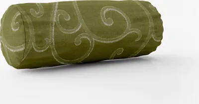 Produktbild von SCHÖNER LEBEN. Kissenhülle Ornamente Schnörkel Polyester grün silber Größe 15x40cm (ØxB) Nackenrolle 15x40cm (ØxB) Nackenrolle Größe