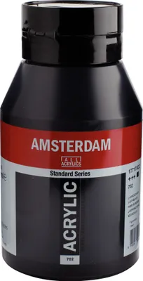Produktbild von Amsterdam Standard Series Acrylfarbe Flasche 1000 ml Lampenschwarz 702