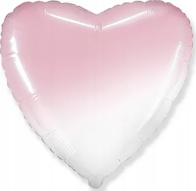 Image de Ballon en aluminium FX 18 pouces - Cœur, dégradé de couleurs, blanc et rose
