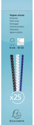 Immagine prodotto di Exacompta confezione 25 spirali 16 mm PVC per DIN A4 Nero