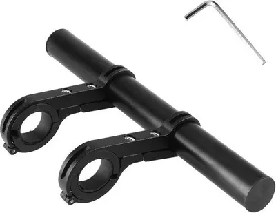 Image de Rallonge de guidon de vélo 20 cm - Rallonge de guidon pour accessoires de vélo - Montage facile - 1 pièce - noir - Rallonge pour poignée de vélo
