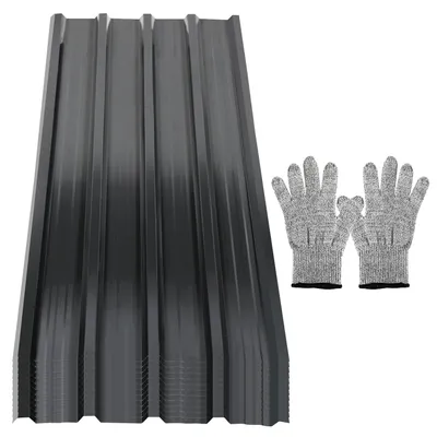 Produktbild von Clanmacy 129x46cm Trapezblech 12er-Set Anthrazit Dachplatten für Gerätehaus Carport, Profiblech Wandblech Dachblech (für 7m²)