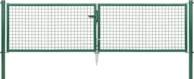 Produktbild von Alberts Wellengitter-Doppeltor | verschiedene Breiten und Höhen | verzinkt grün | Pfosten 60 mm | Höhe 75 cm | Breite 300 cm