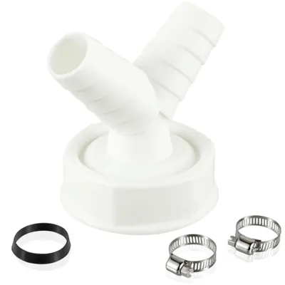 Y-Adapter für Waschmaschinen-Abfluss, 45 mm, inkl. 2 Klemmen
