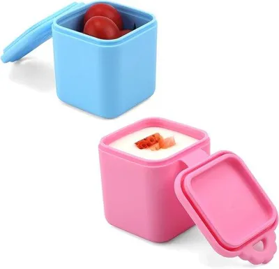 Image de Barquettes bleues et roses pour les boîtes à lunch et les salades