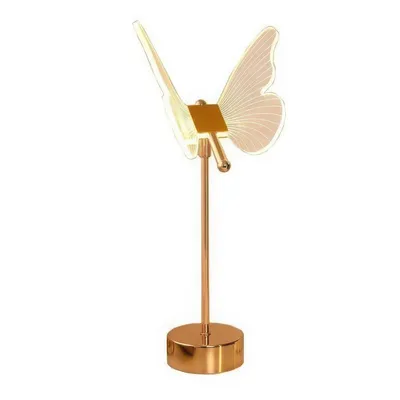 Produktbild von Schmetterling-Tischlampe, dreifarbige Schmetterling-Lampe für Nachttisch, 3-stufig dimmbare,für Wohnzimmer, Schlafzimmer und Heimdekoration, Gold