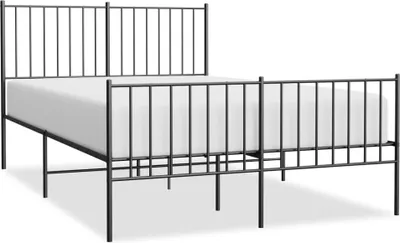 Produktbild von vidaXL Bettgestell mit Kopf- und Fußteil Metall Schwarz 120x190 cm
