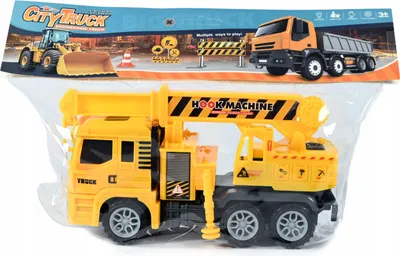 Produktbild von Kranwagen Spielzeug Gelb - Baustellenfahrzeug LKW 20cm - Robustes Auto für Kinder ab 3 Jahre