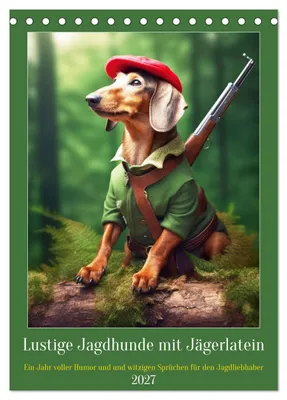 Produktbild von Lustige Jagdhunde mit Jägerlatein (Tischkalender 2027 DIN A5 hoch), CALVENDO Monatskalender