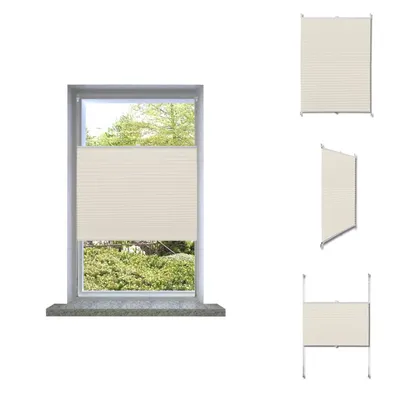Imagen del producto de Persiana enrollable plisada, color crema, 80x100 cm - Persianas y estores