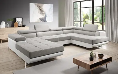Produktbild von FurMeb24 - Ecksofa MANDANA U - LINKE SEITE , Sofa mit  Bettk€sten und Schlaffunktion - Orinaco 21 + Madryt 1100