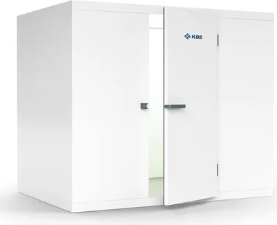 Produktbild von KBS Kühlzelle 1380x1380x2180 mm 1 Tür rechts wechselbar Stahlblech weiß 1,44 m²