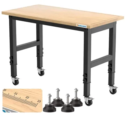Immagine prodotto di Banco da lavoro - Tavolo da lavoro - Postazione di lavoro - Tavolo pieghevole - Banco da lavoro mobile - Altezza regolabile da 85 a 105 cm