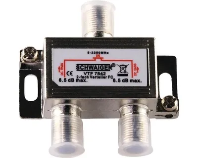 Produktbild von Schwaiger VTF7842 531, Kabelsplitter, 5 - 2250 MHz, Silber, 1 Stück(e), 54 mm, 58 mm
