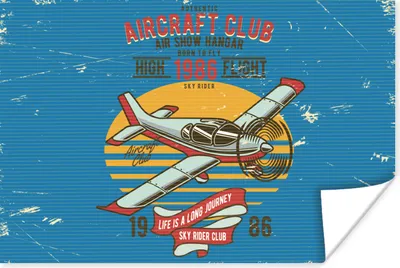 Produktbild von MuchoWow® Poster Mancave - Flugzeug - Vintage 30x20 cm - Plakate - Print