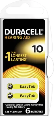 Produktbild von Duracell Typ 10 Hörgerätebatterien, Gelb, 60 Stück