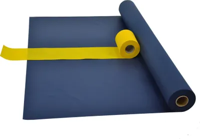 Produktbild von Sensalux Kombi-Set 1 Tischdeckenrolle 1,18m x 25m blau + Tischläufer 15cm gelb