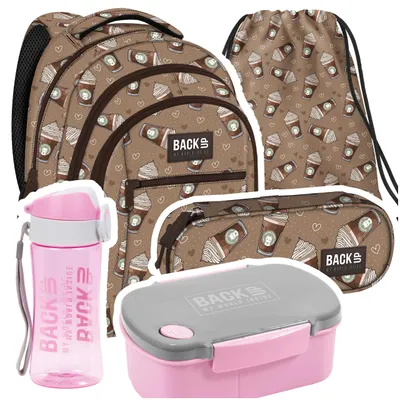 Produktbild von BACKUP Schulset 5 Teile Set SCHULRUCKSACK ab der 5. Klasse mit reflektoren ergonomisch leicht für Teenager RUCKSACK Mädchen & Jungen HOHE QUALITÄT 26L