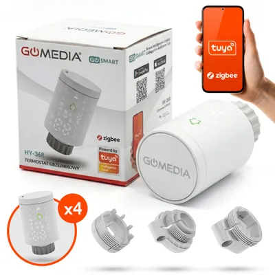 Zdjęcie produktu dla Termostat Grzejnikowy HY368 Smart Home Tuya ZigBee 4 sztuki, Obraz wygenerowany przez AI