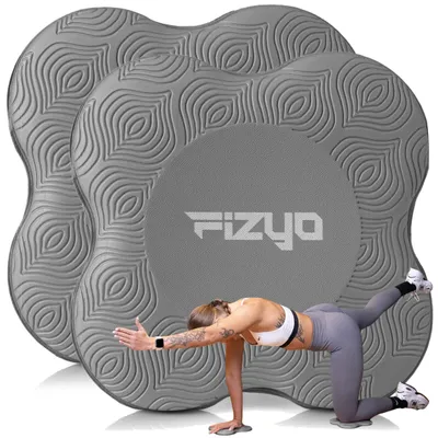 Produktbild von FIZYO Podložky na Kolená pre Jogu, Pilates, Cvičenie, Domáce a Záhradné Práce - Sada 2 ks, Protišmykové, Tlmiace, Ochrana Kĺbov, Šedé