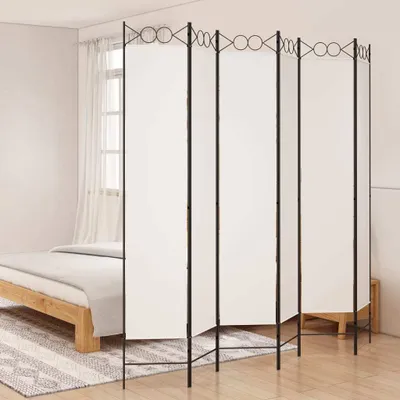 Produktbild von "im Angebot" 6-tlg. Paravent Weiß 240x220 cm Stoff - Paravents CC15892