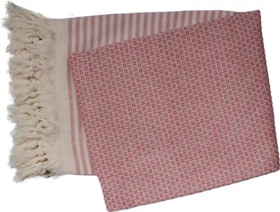 Produktbild von PHLOX Hamamtuch 100 x 200 cm aus 100% Baumwolle, Sauna Tuch, Strandtuch, Yoga Tuch & Spa Tuch - Rot
